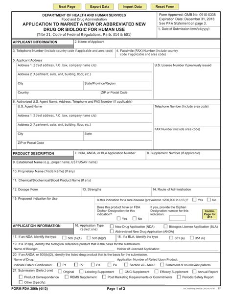 fda forms|356h form.